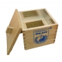 Moxa wooden box with lid, metal grid, 12x12x10cm, 1pc
