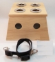Moxa wooden box with 4 holes, metal grid, 1 pc